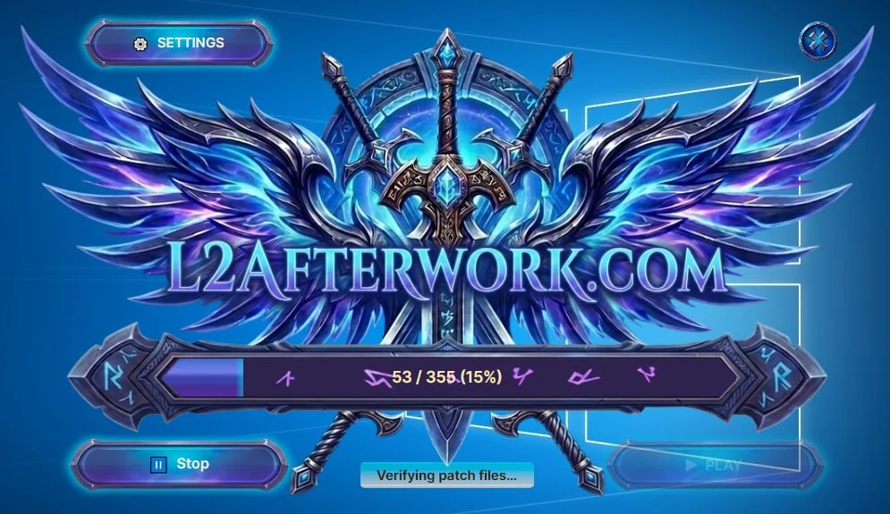 L2 Afterwork auto-updater verifying patch files with a progress bar